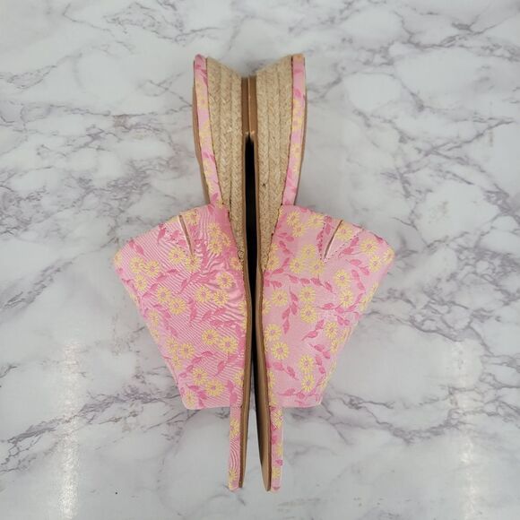 Comfortview Women's The Capri Slip On Mule Pink Floral Wedge Sandals - Picture 3 of 9